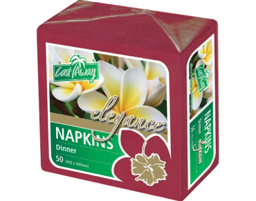 Elegance' Dinner Napkins, Quarter Fold, Wine Red - Castaway