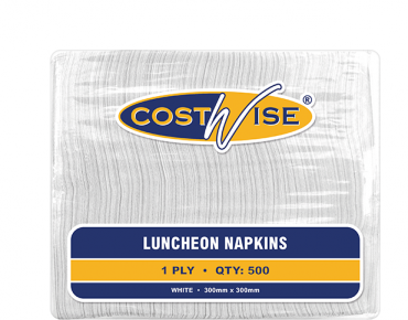 Costwise' 1 Ply Luncheon Napkins, Quarter Fold, White - Castaway