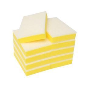 Non Scratch Scouring Sponge, Yellow/White, 100mm x 150mm x 30mm- Matthews