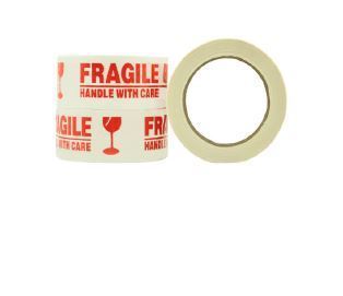 Message Tape Fragile - White/Red, 48mm x 100m x 50mu - Matthews