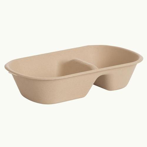 Food Boxes Bamboo 850ml 2 partition, Pack 25 - Ecoware