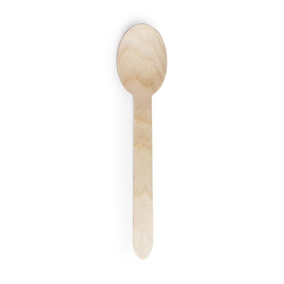 Timber Spoon Small 14cm, Pack 100 - Vegware