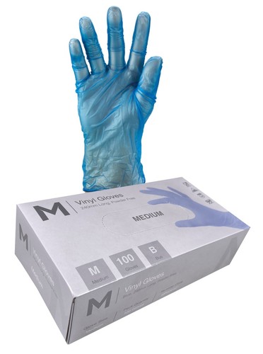 Vinyl Gloves PowderFree Blue MEDIUM- Matthews