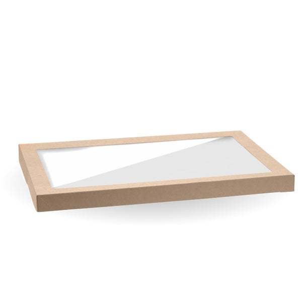 Catering Tray Lid Bioboard with PLA Window Large - Biopak