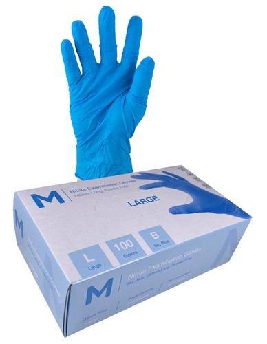 Nitrile Gloves 5.0g Sky Blue LARGE - Matthews