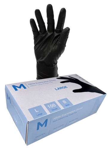 Nitrile Black Gloves 7.0g LARGE - Matthews