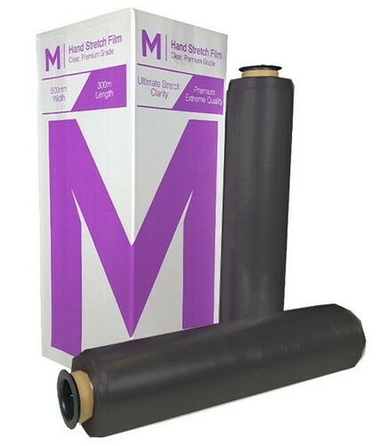Premium Hand Stretch Film Black, 500mm x 300m x 20mu - Matthews