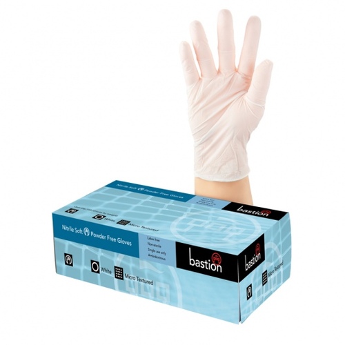 Nitrile Soft White P/F Large - Bastion