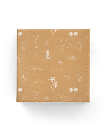 Summer Vibes on Kraft Wrap White - Bee Dee