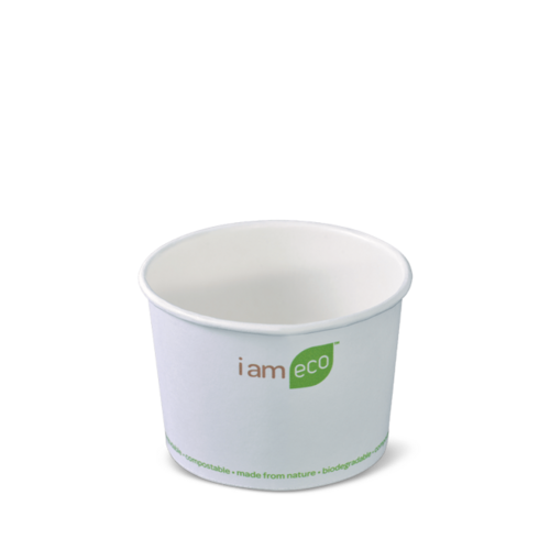 8oz Paper Eco Bowl I Am Eco' White 240ml - Detpak