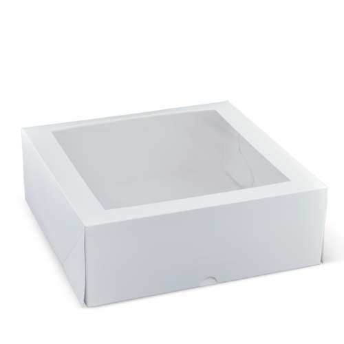 11 Inch Square Patisserie Box White 280 x 280 x 100 - Detpak