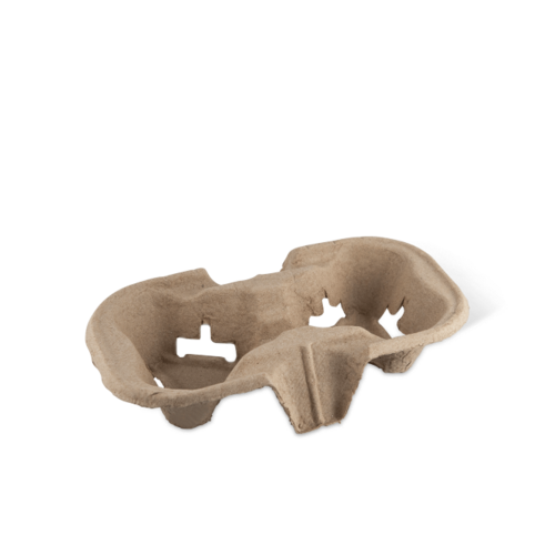 2-Cup Pulp Drink Tray Brown 216 x 112 x 48 - Detpak