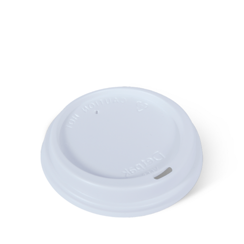 8oz (80mm) Smooth Hot Cup Lid White Fits: 80mm cup - Detpak