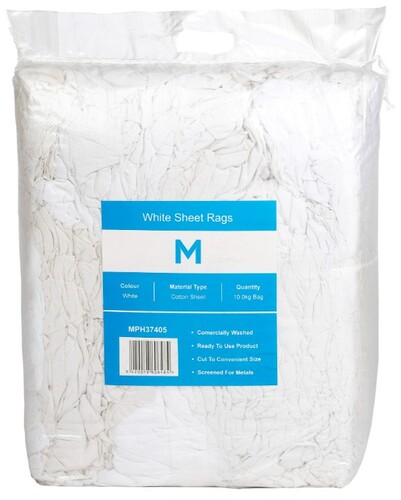 White Sheet Rags - Assorted 10kg Compressed Bale A Grade - Matthews