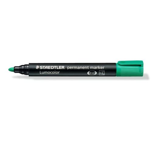 Staedtler Permanent Marker - Green, Bullet Tip Pack 10                       