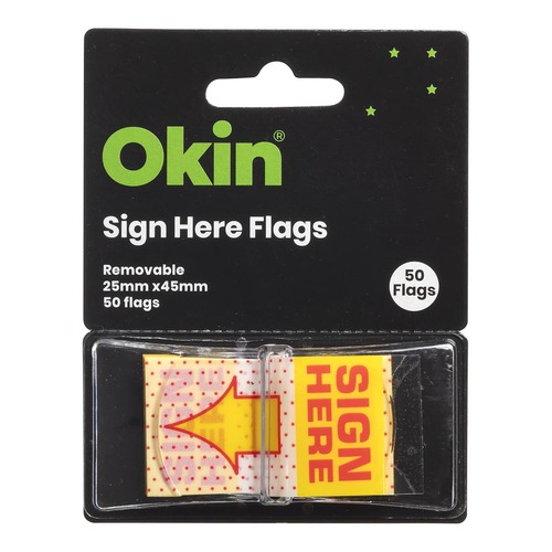 Okin Pop-up Flags Sign Here