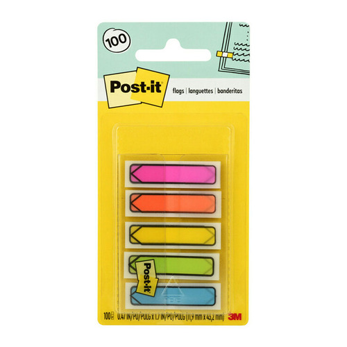 Post-it Arrow Flags 684-ARR2 12x43mm Bright, Pack of 5
