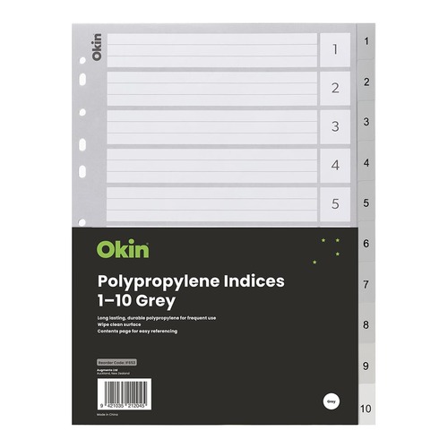 Icon PP Indices 1-10 Grey