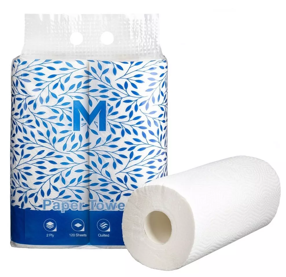 Kitchen Paper Towels - White, 272mm x 226mm, 2 Ply, 120 Sheets - Matthews Packaging