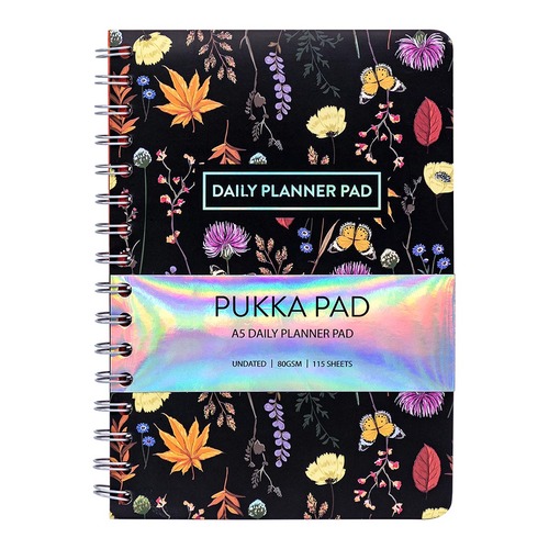 Pukka Bloom Daily Planner Pad A5 Black