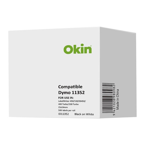 Okin Compatible Dymo LW Labels 54x25mm 500 Roll