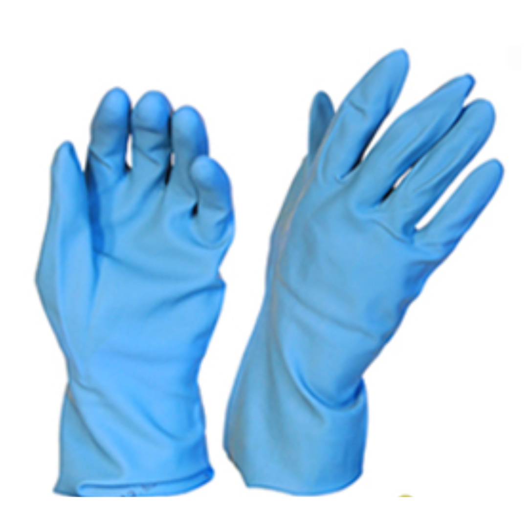 Silverlined Rubber Gloves XLarge Blue (Pack 12 pairs) - Selfgard