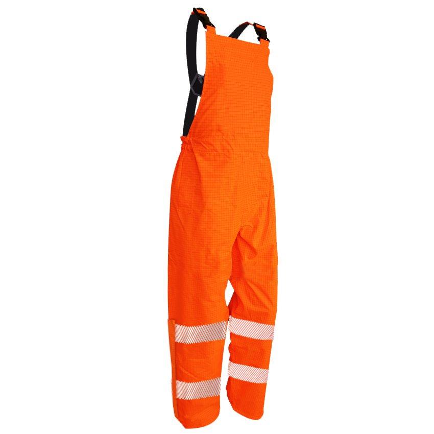 Hi Vis Pu, Bib Trousers, Flame Retardant, Orange-Size 6Xl