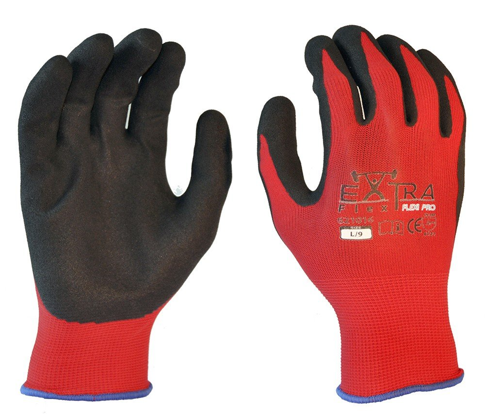 Flexi Pro, Black Sandy Latex, Red Nylon Liner-Size 2Xl