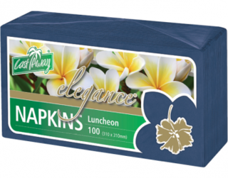 Elegance' Luncheon Napkins, Quarter Fold, Dark Blue - Castaway