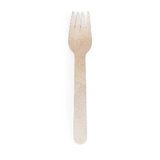 Timber fork small 14cm, Pack 100 - Vegware