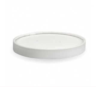 430-950ml (12-32oz) BioBowl Paper Lid, White - BioPak