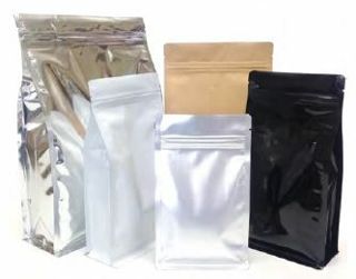 Flat Bottom with Zipper Food Pouch 1Kg Brown Paper Finish 195X90X295mm Carton 500