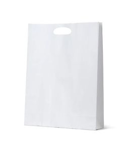 Paper Dcut White Kraft Bag - Large - 50/Ctn - Bee Dee