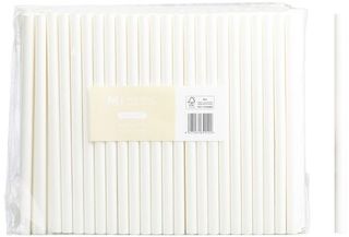 Paper Jumbo Straight Straws - White, 10mm x 200mm, 300gsm, FSC Mix®  - Matthews