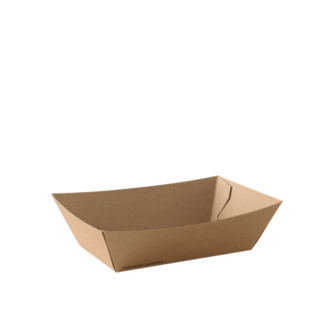 Go #3 Medium Food Tray Brown 140 x 85 x 55   - Detpak