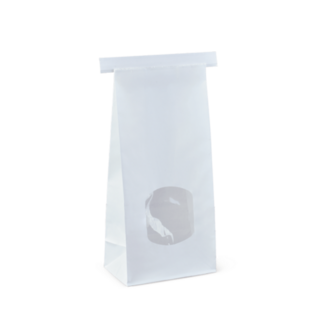 Medium Window Tin-Tie Bag White 246 x 115 x 72   - Detpak