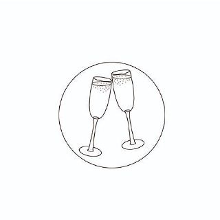 Herbin Round Wax Seal Champagne Glasses