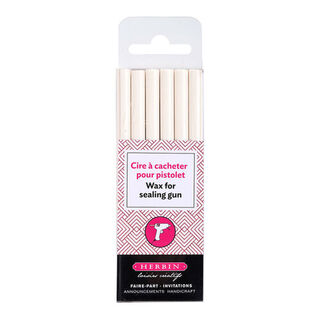 Herbin Wax Gun Sticks White, Pack of 6