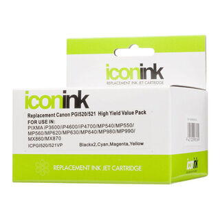 Icon Compatible Canon PGI520 CLI521 BBCMY Ink Value Pack
