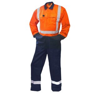 Fr Overall, 240 Gsm.88/12 11 Cal, Orange/Navy D/N-Size 7