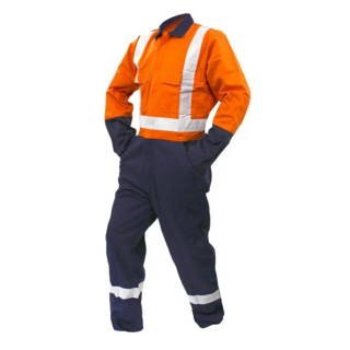 Overall Ls, 200Gsm Cotton Ripstop, Orange/Navy  Dn-Size 8