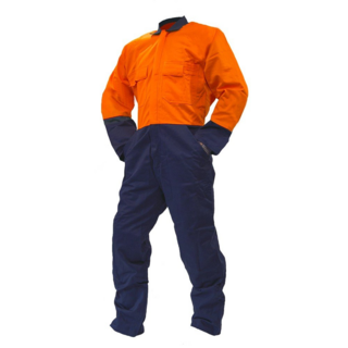 Overall Ls, 240Gsm Poly/Cotton, Orange/Navy Do, Si-Size 4