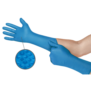 Ansell MicroFlex 93-283 Mega Textured Nitrile Disposable Gloves for Wet, Fatty Foods, or Oily Handling - XL